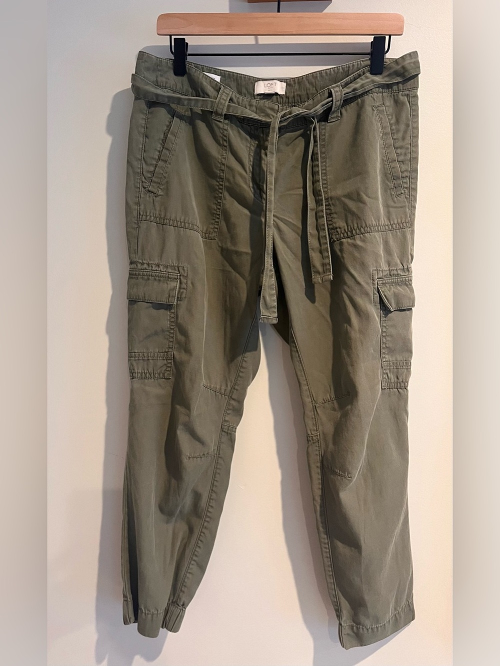 Loft cargo jogger pants size 10P Olive Army Green